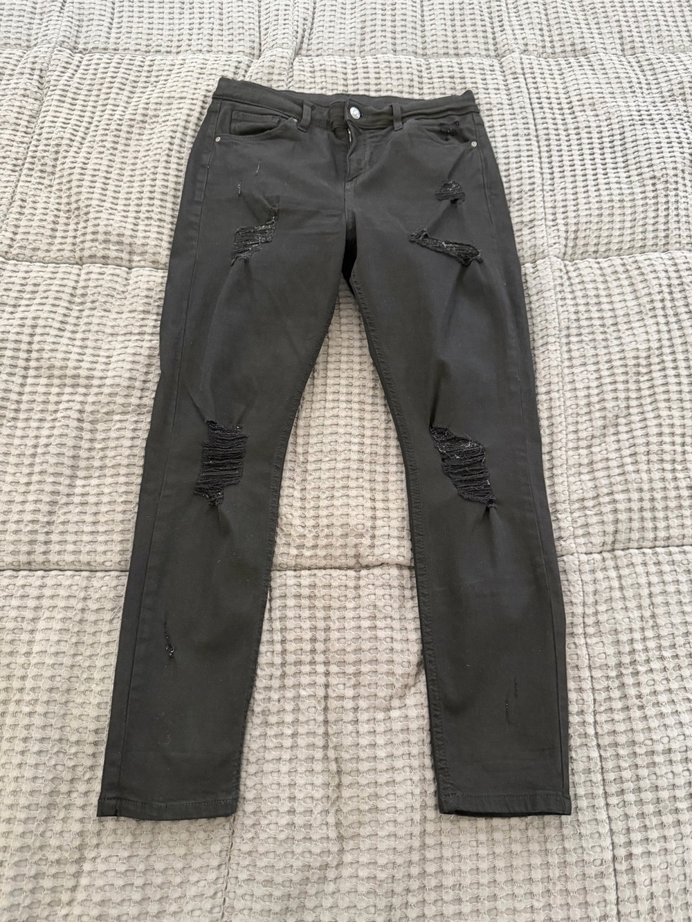Topshop Moto Jamie Women’s Black Skinny Ripped Jeans W30 L30